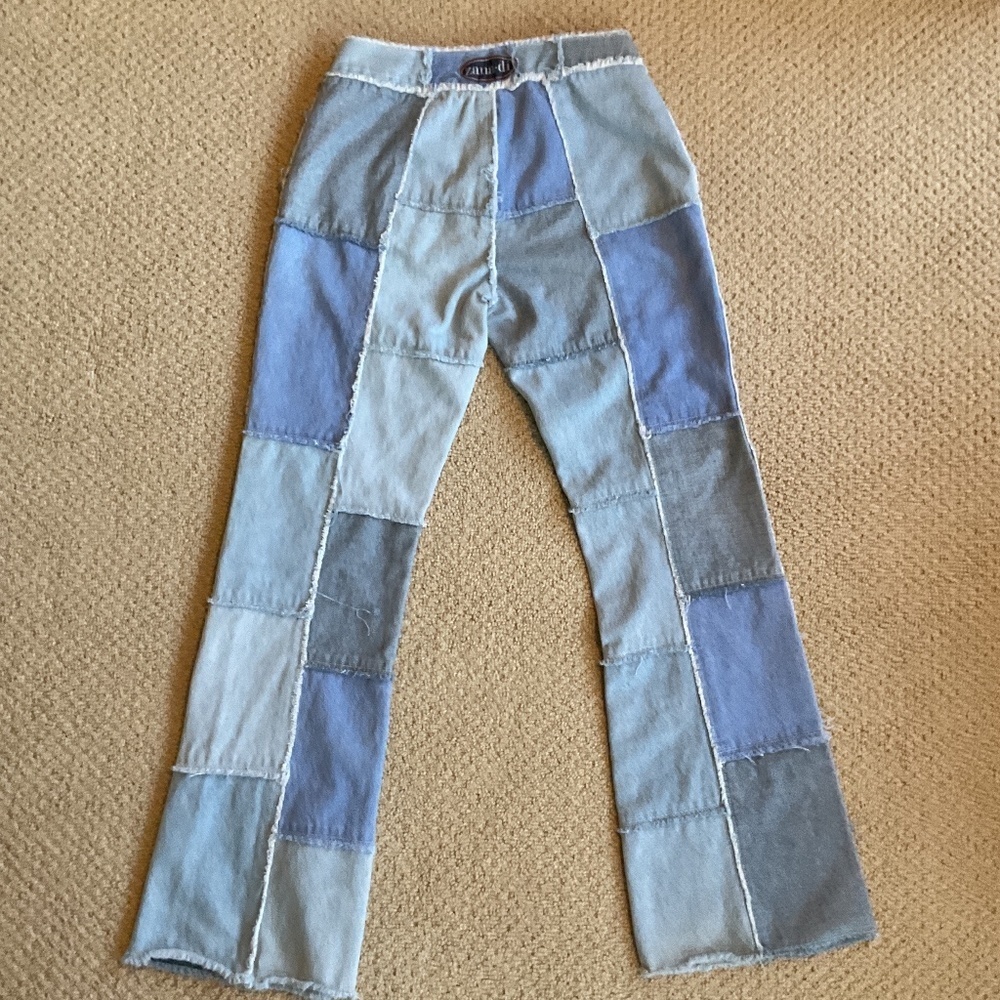 Women’s Zana Di Patchwork Vintage Retro jeans Size 9-10 Button Fly - Picture 6 of 6